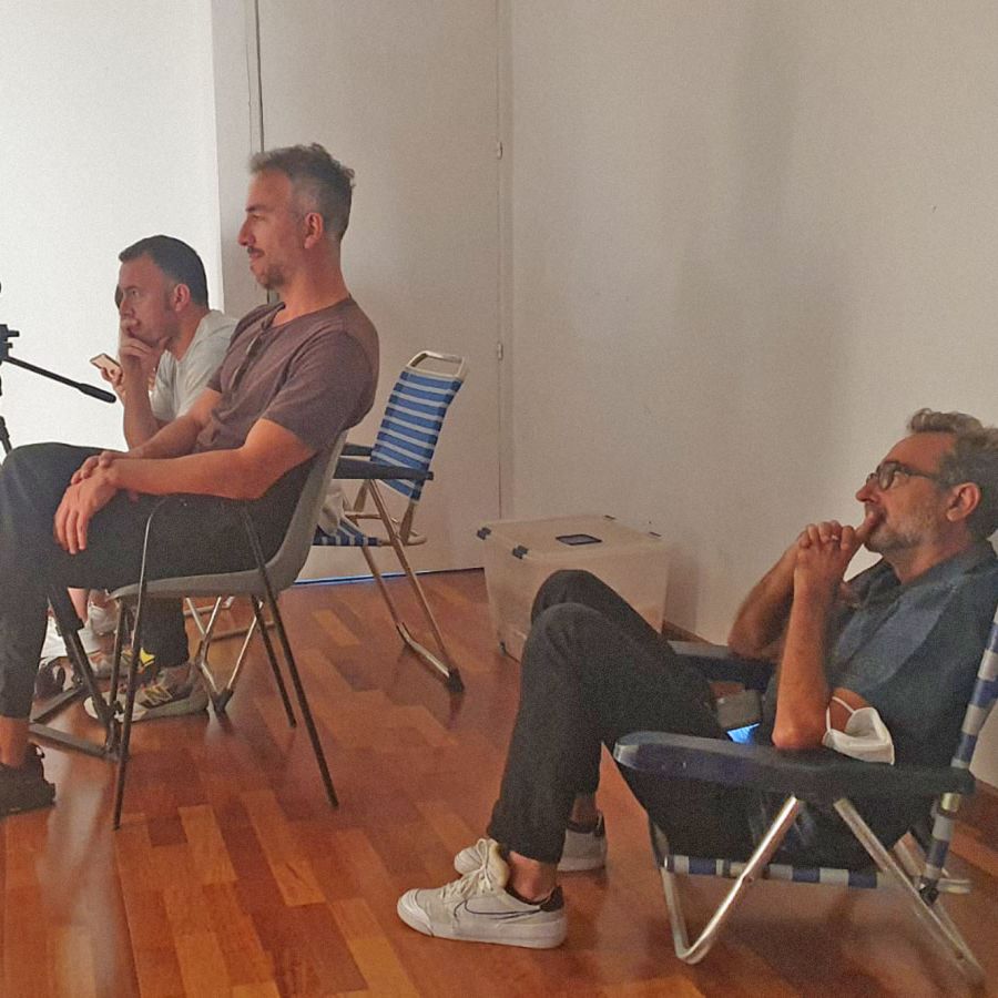 Alberto Pareja, David Pareja y Antonio Garcia Jiménez durante una grabación