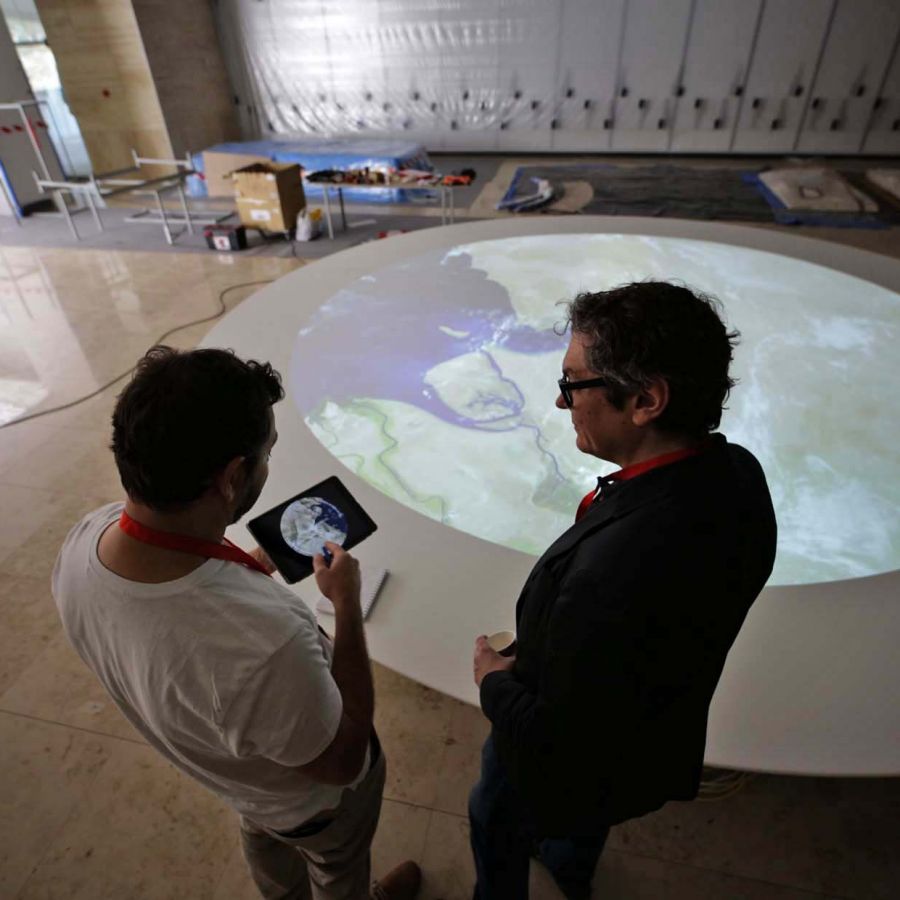 Ajustando una proyección cenital sobre una mesa